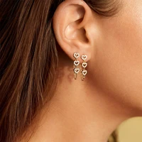 fashion chain long tassel ear cuff earrings for women minimalist rhinestone chain statetment drop earrings brincos