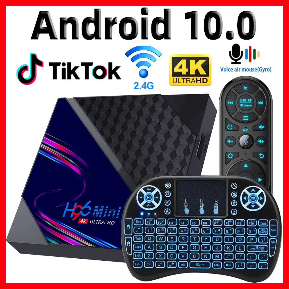 

Смарт ТВ-приставка H96 Mini V8, ТВ-плеер на Android 10, 2 ГБ, 16 ГБ, RK3228A, Rockship, 2020 ГГц, Wi-Fi, 4K, Google Play, Youtube, H96Mini медиаплеер 2,4
