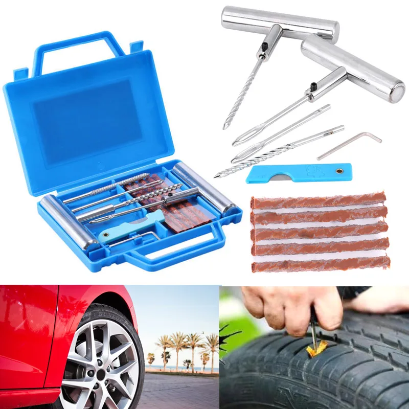 

1 Set Car Motorcycle Bike Emergency Repair Kit Heavy Duty Tubeless Tire Puncture Repairing NJ88