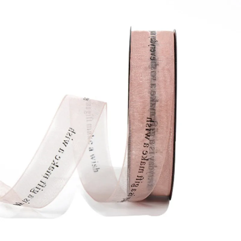 20 ярдов/рулонные ленты бронзовая английская шифоновая пряжа с буквой подарок