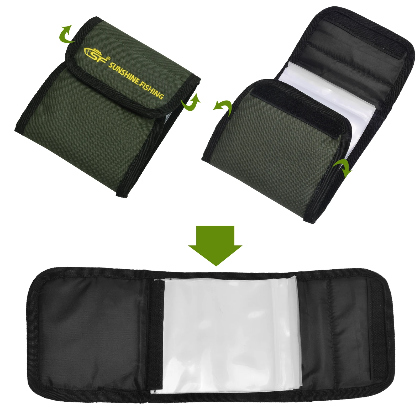 SF Fly Fishing Leader Wallet Tippet Tapered Polyleader 12Pcs Detachable Clear Re-sealable Pockets Case Storage Accessorie | Спорт и