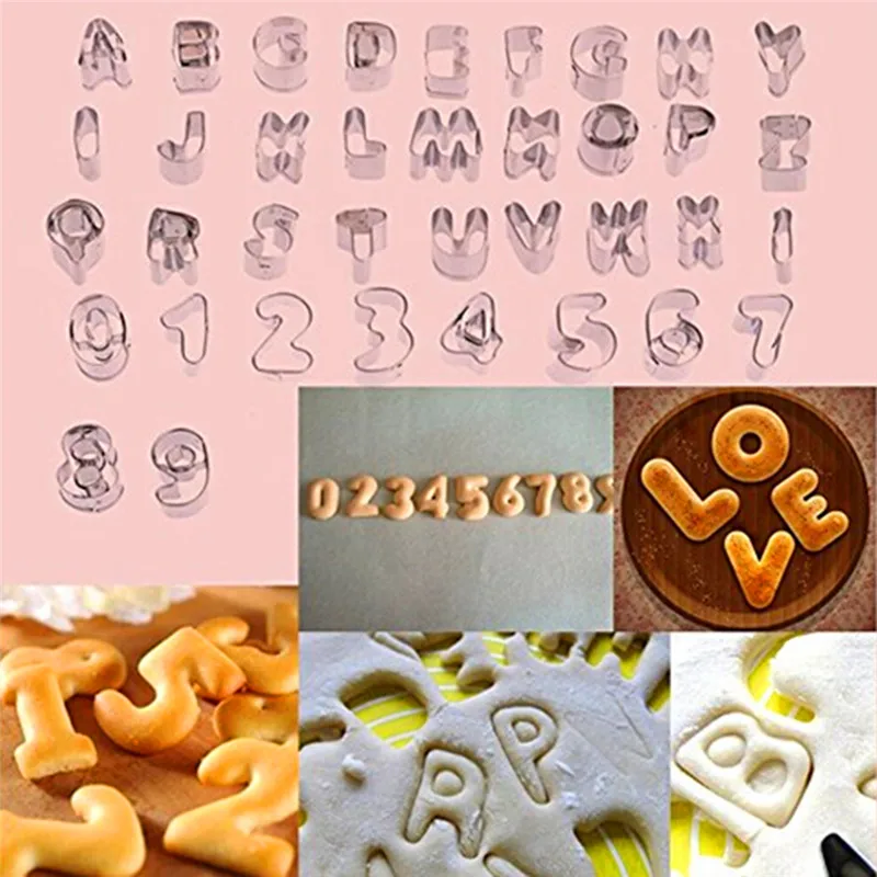 37 шт./компл. DIY Форма для украшения торта Алфавит буквы цифра помадка резак