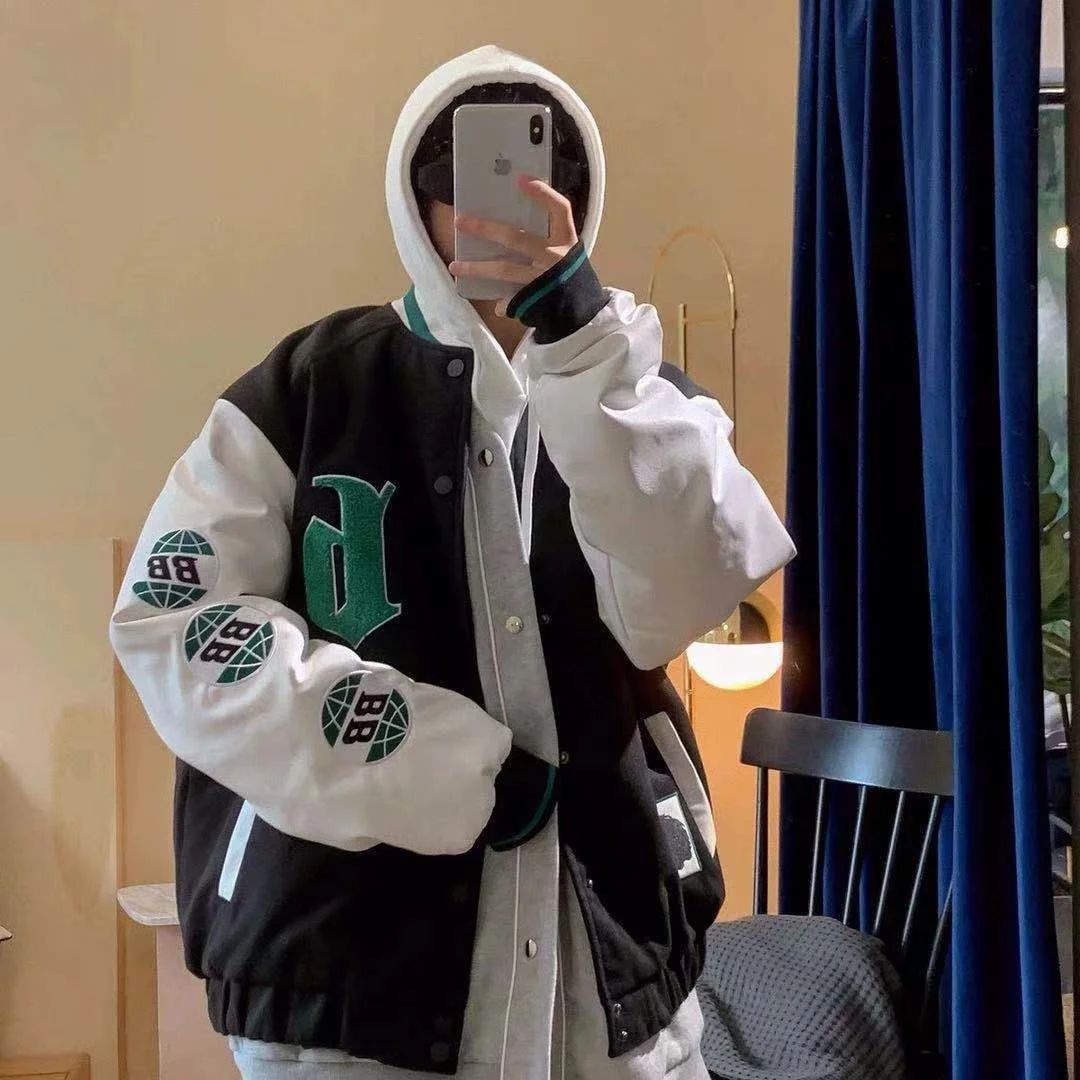 Толстая Женская бейсбольная куртка куртка-бомбер с вышивкой розничная продажа