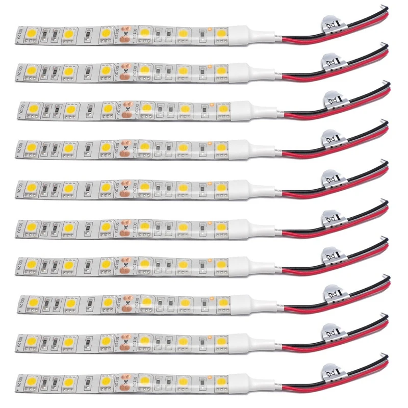 

10Pcs 10Cm Waterproof White 5050 Led Strip Lights Dc 12V Caravan Boat Car