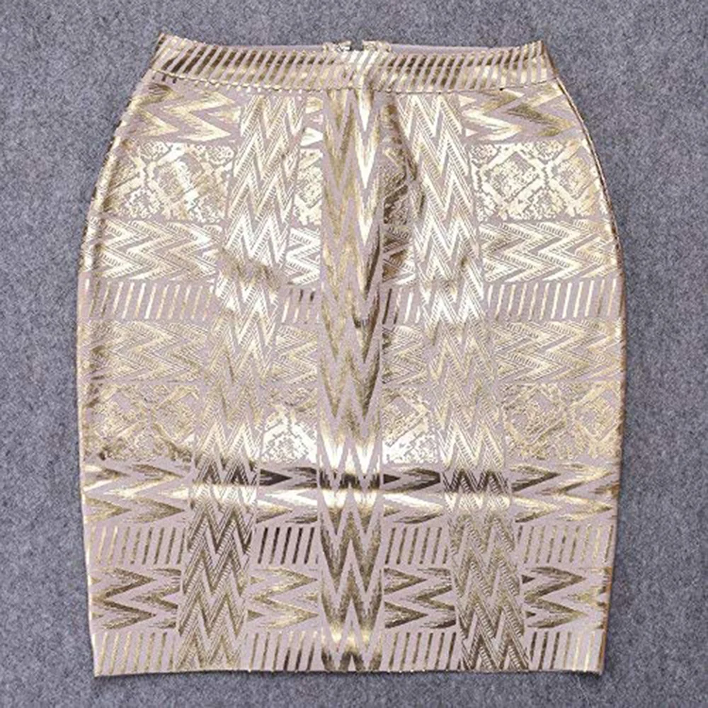 HQBORY/Женская Высококачественная юбка из вискозы золотистого и зеленого цвета с