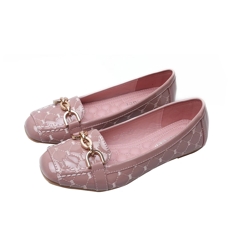 Zapatos de mujer de moda/ г. Женская обувь на плоской подошве осенние Лоферы женская обувь на плоской подошве женская обувь из лакированной кожи с мягкой подошвой - Цвет: Pink