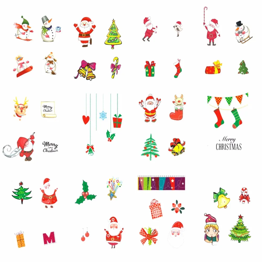 

1 Sheet Optional Christmas Design DIY Decals Nails Art Water Transfer Printing Stickers Accessories For Women Manicure Salon