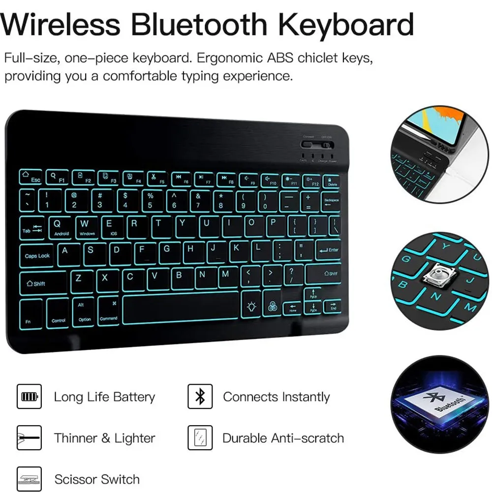 

Case For iPad Pro 11 2020 Case Keyboard backlit W Pencil holder Cover For iPad Pro 11 2020 Keypad Russian Spanish Keyboard keypa