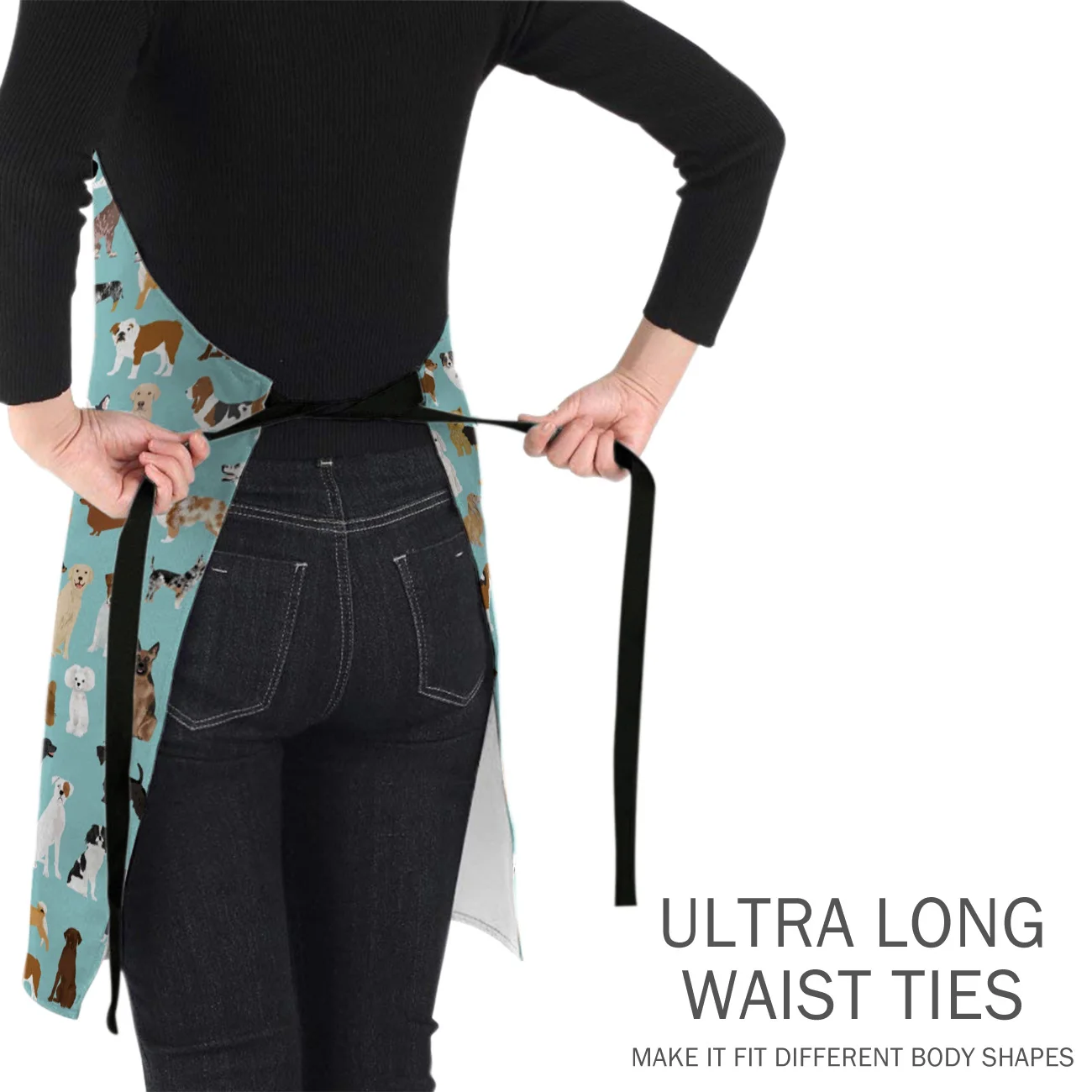 Мультяшный фартук для кухни с рисунком собаки мятного цвета нагрудник шеф повара