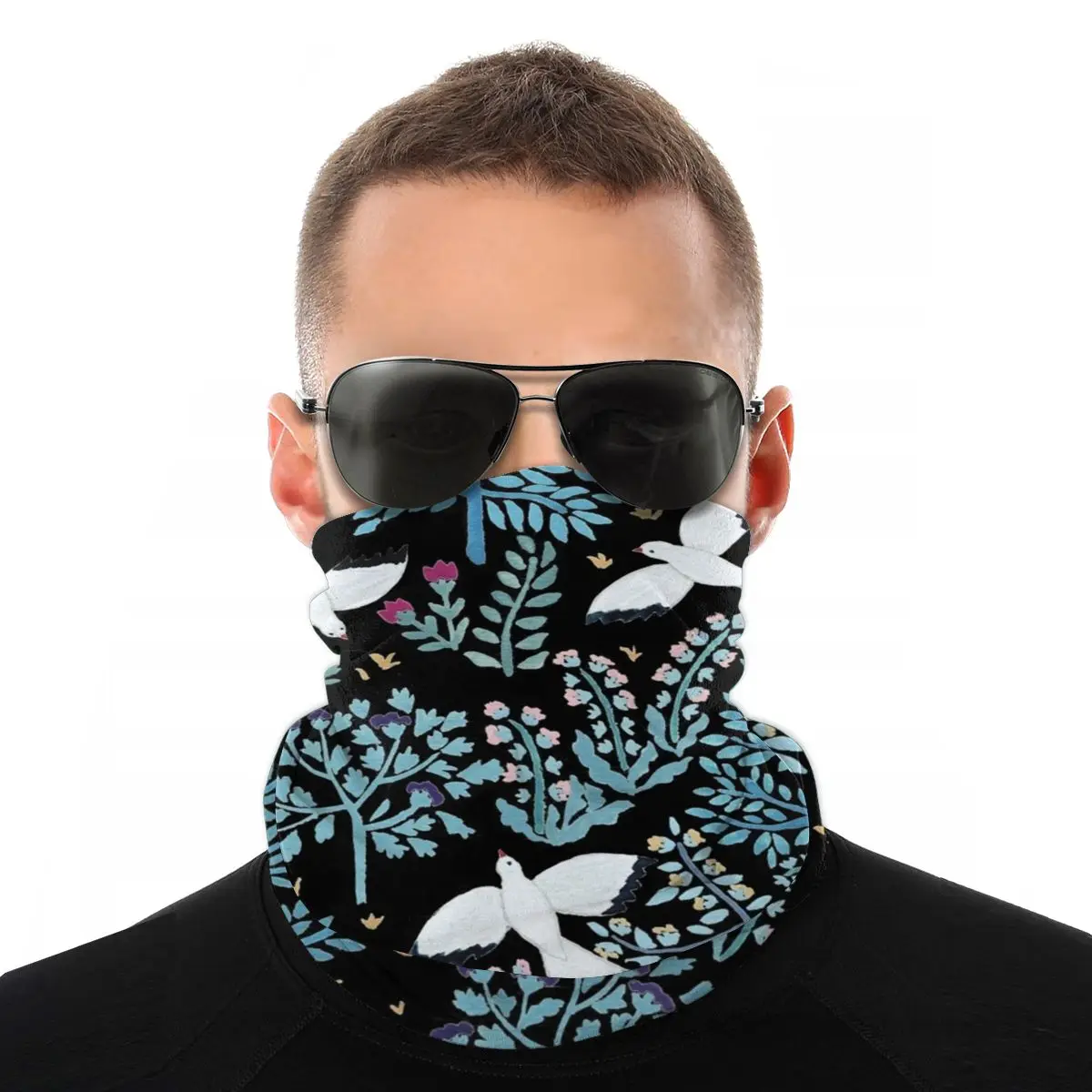

White Birds Garden Magic Scarf Neck Face Mask Men Women Hallowee Tube Scarf Balaclava Bandana Polyester Headwear Outdoor Camping