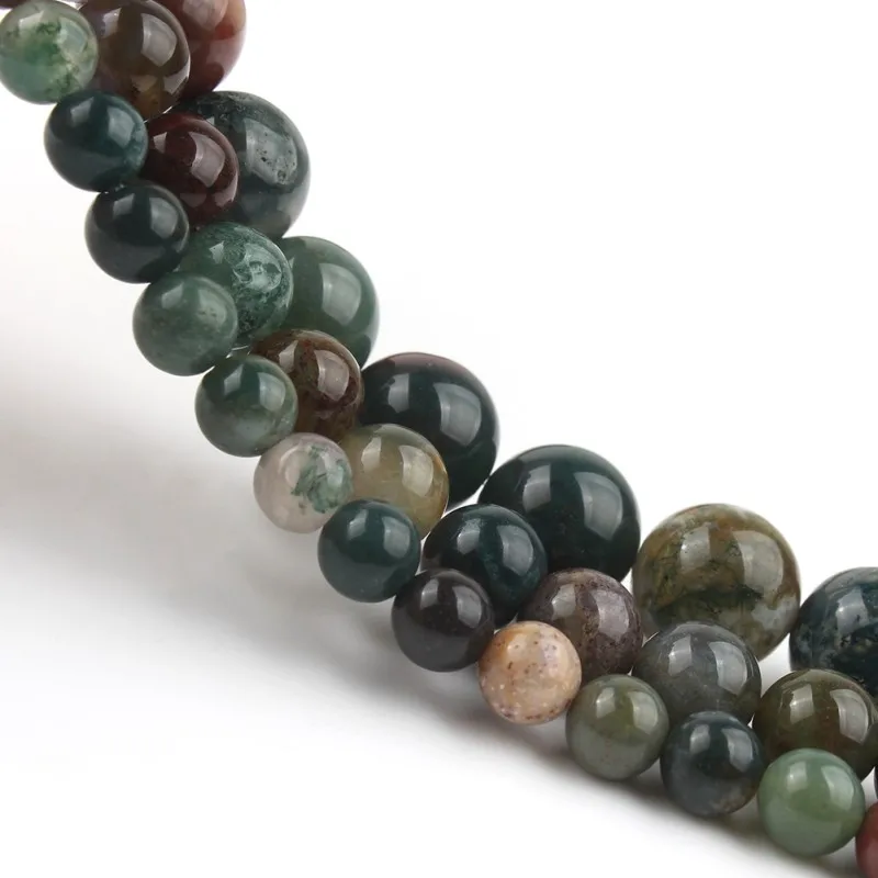 Бусины из натурального камня круглые незакрепленные бусины индийского агата для
