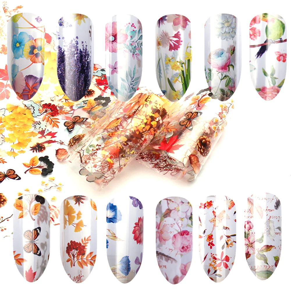 

1PCS 4*100 Nail Foils Sticker Paper Slider Adhesive Mix Patterns Nail Decal DIY Design Manicures Decorations Nails Sticker