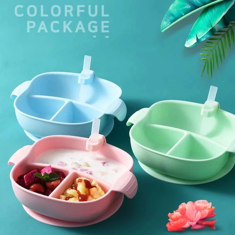 

Baby FDA Silicone Baby Bowl Plate for Kids with Lid BPA Free Feeding Kids Tableware Children Dining Dishes