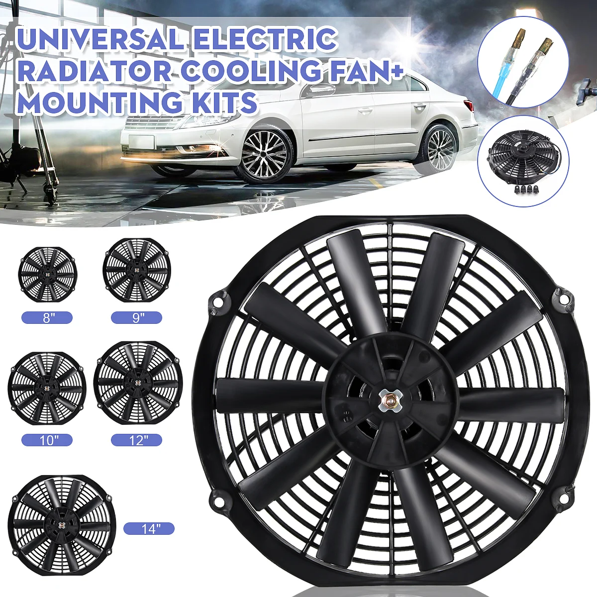 Универсальный кулер для воды 12 в 80 Вт вытяжной/толкатель прямое черное лезвие