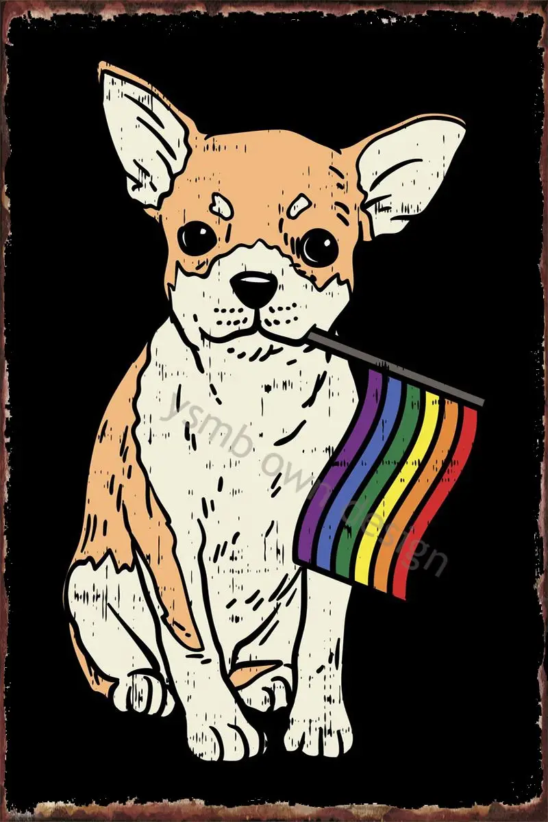 

Жестяные пластины Chihuahua ЛГБТ, Настенный декор, Ретро винтажный металлический знак, жестяной знак для творчества, мужская пещера, кафе, паб, д...