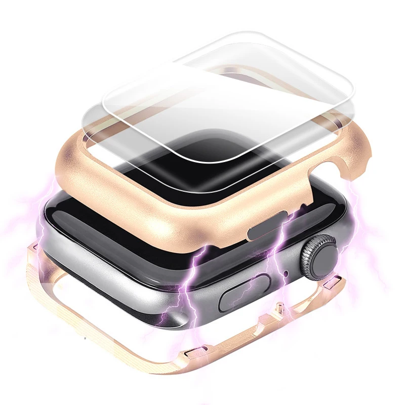 Magnetic cover For Apple Watch case apple watch 5 4 3 44mm/40mm iwatch band 5 42mm/38mm screen protector protective glass