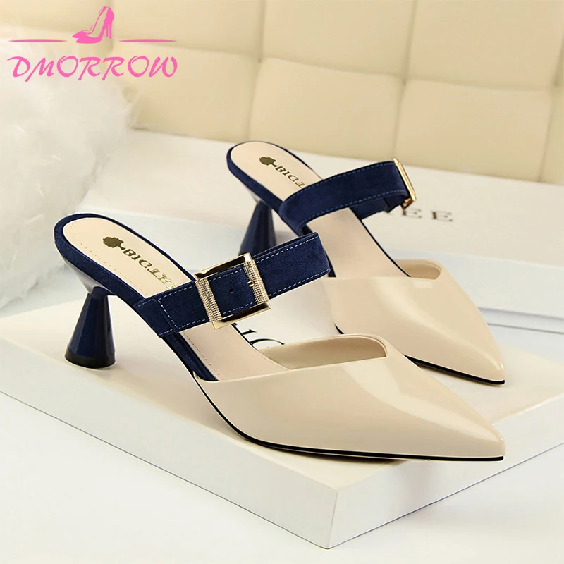 Women Mixed Coloers Mules Slipper Fashion Buckle Strap Female Outdoor | Обувь