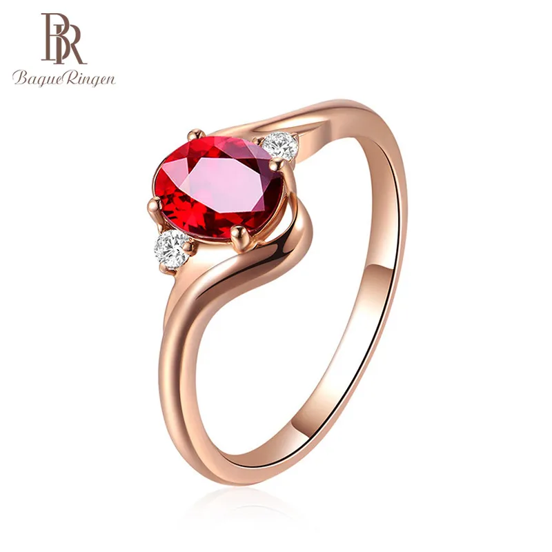 

Bague Ringen Created Ruby Opening Adjustable Rings For Women Wedding Party Red Gemstone Fashion Jewelry Rose Gold Color Ring