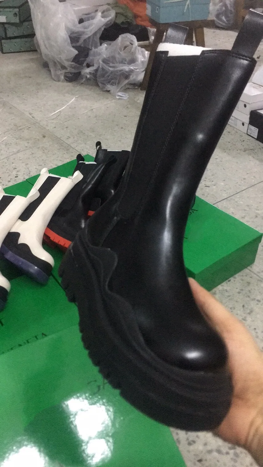 

thick bottom, medium Net red skinny female British style, leather, size, Chelsea boots, chimney short boots