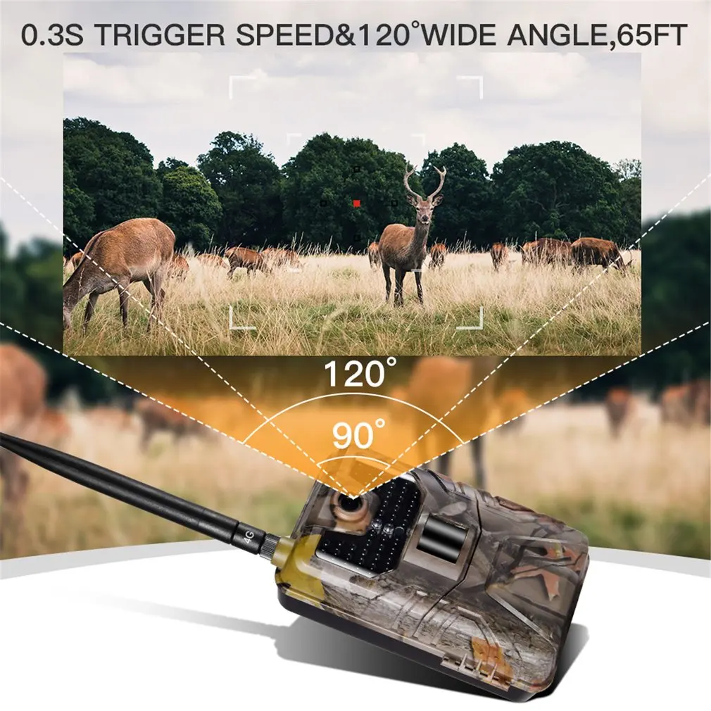 

4G Hunting Camera, Trail Camera,940nm Infrared LED Wild Camera HC-900LTE 16MP 1080P MMS/SMS/SMTP/FTP / IP65 0.3s Photo Traps /