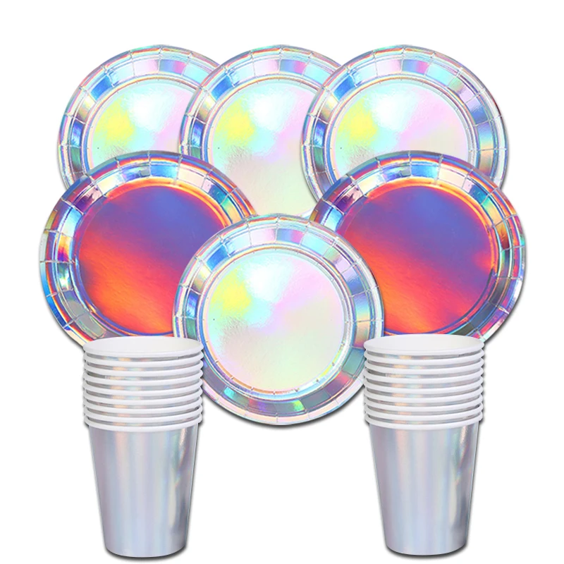 

High Quality 8 Guests Disposable Tableware Mermaid Theme Plates Cups Under The Sea Happy Birthday Party Decor Kids Boys Girls