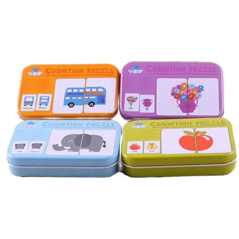 Железная коробка познавательные игрушки подходящая игра Когнитивная карта