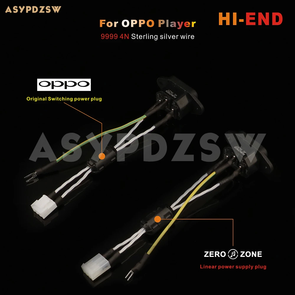 

1 PCS HI-END 9999 4N sterling silver IEC power supply cable For OPPO 93/103/103D/BDP-105/UDP-203/UDP-205