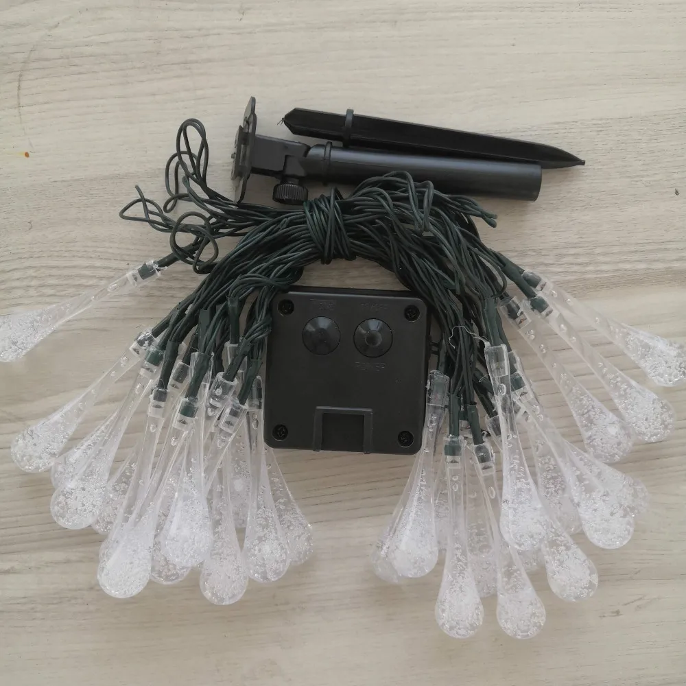 

Outdoor Waterproof Christmas Garden Light Lawn Courtyard Solar Lamp Decoration Fairy Lights Solar Droplet Bulb String Lights