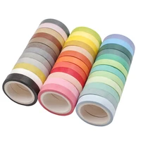 60pcsset mixed colour decorative paper sticker diy crafts material scrapbook journal flower adhesive paper tape masking tape