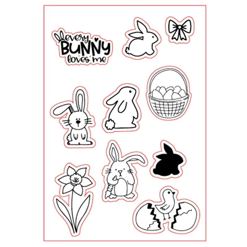 

Easter Bunny Chick Silicone Clear Seal Stamp DIY Scrapbooking Embossing Photo Album Decorative Paper