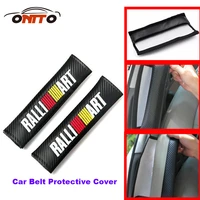 car styling 2pcs carbon fiber black car seat safety belt cover belts padding cover for lancer 10 9 ex eclipse galant outlander