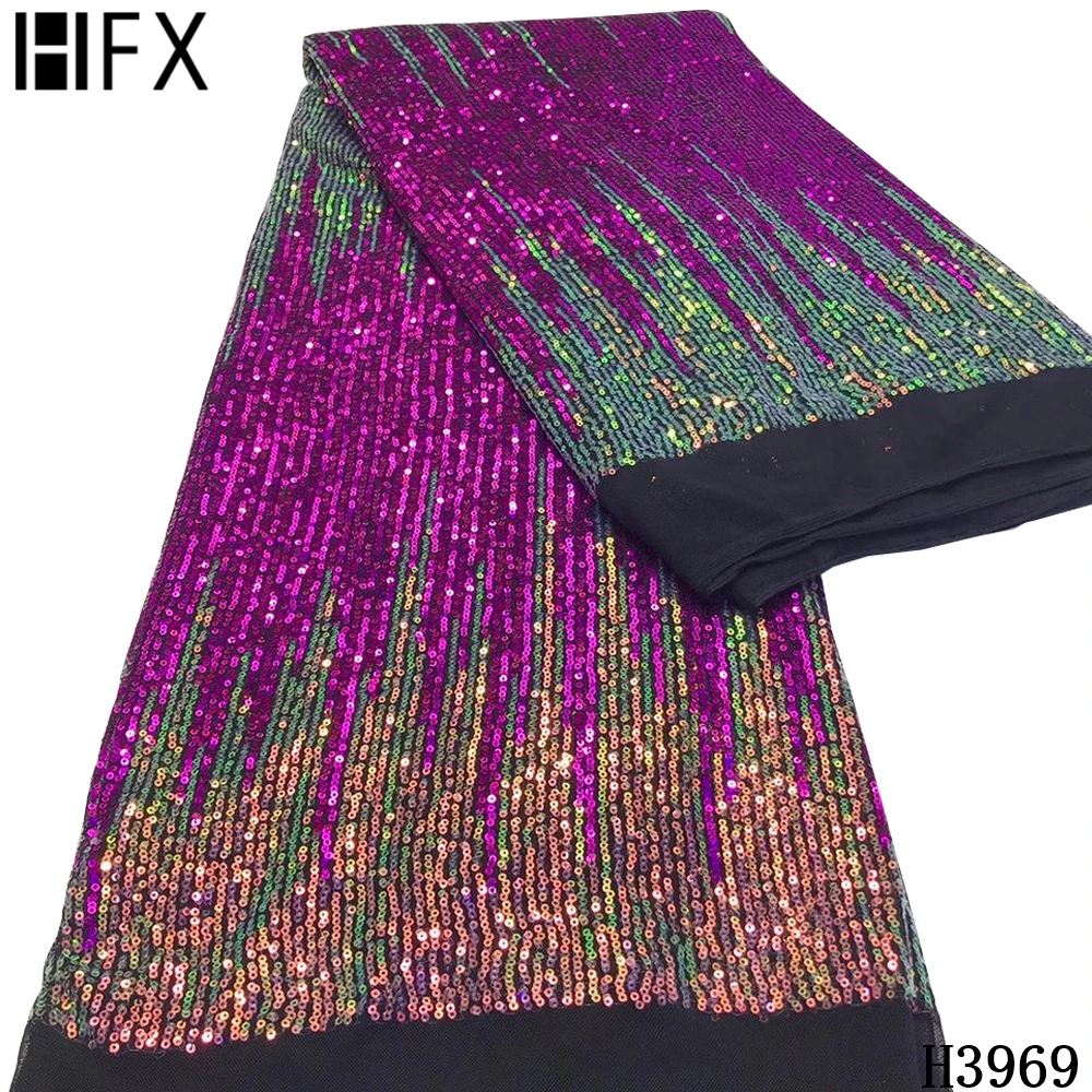 HFX синего цвета в африканском стиле кружевная ткань с блестками 2021 Высокое