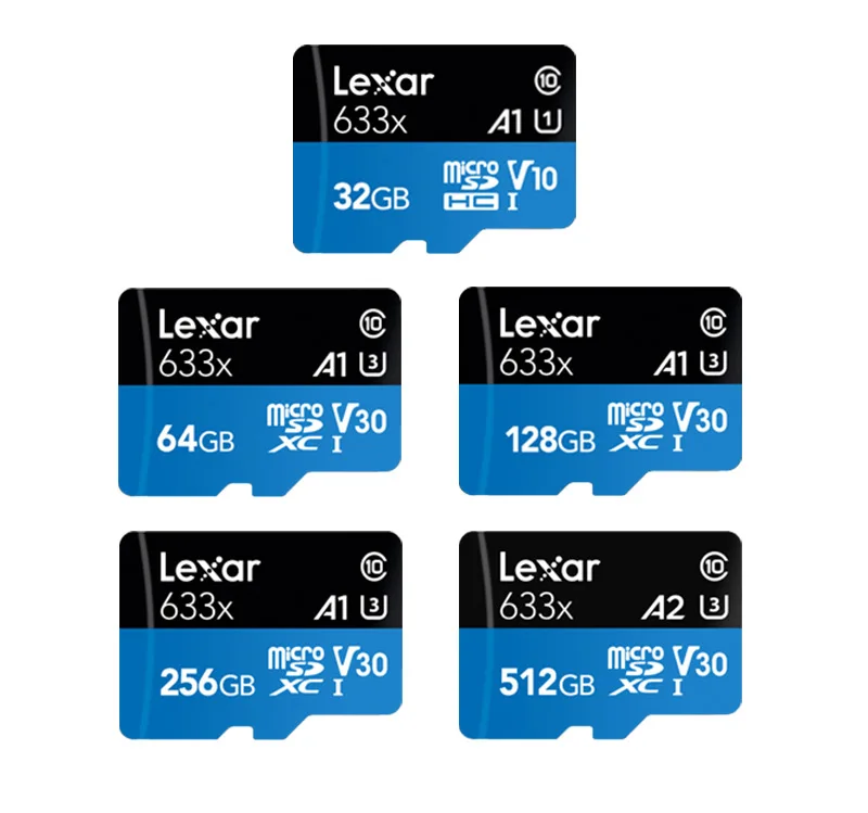 Lexar 633X слот для карт памяти 64 ГБ 128 ГБ 256 ГБ 512 Гб Micro SD карта SDXC 95 МБ/с. TF карты флэш накопитель usb для смартфонов