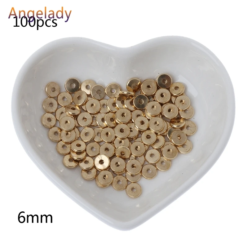 Металлический Гладкий плоский распорный диск Heishi бусины Рондель фурнитура для