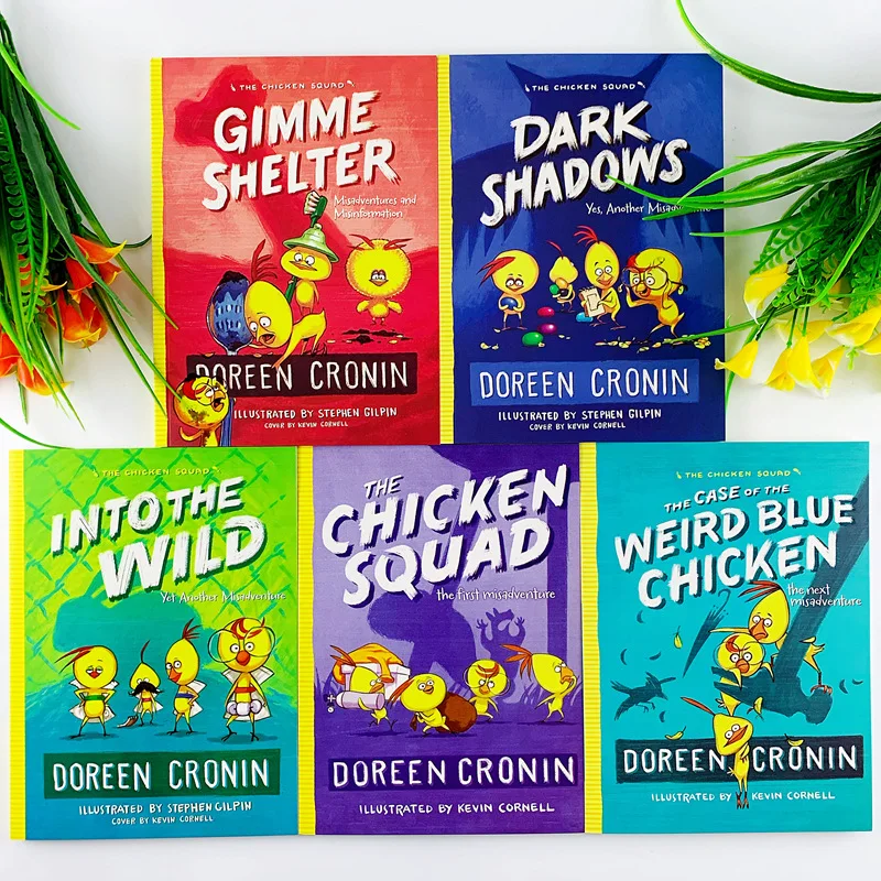 5 books/set The Chicken Squad Doreen Cronin English Picture storybook Detective Mystery Chapter book help child grow as a reader |