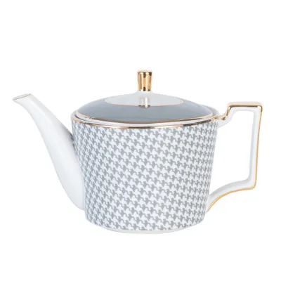 

Nordic 11-piece Gold and White Grid Ceramic Coffee Tea Set Bone China Pot Cup and Saucer Family Restaurant Tea Set Coffee Set