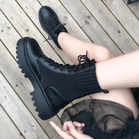 elastic socks 2021 spring and autumn martin boots female students joker thick soled foot boots