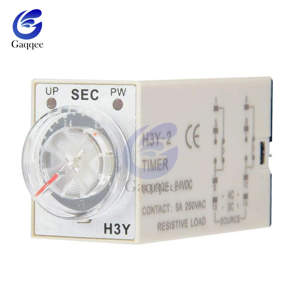 H3Y 2 реле времени 8 Pin 5A AC 110V 220V DC 12V 24V 0 30 Second Delay DPDT переключатель твердотельная