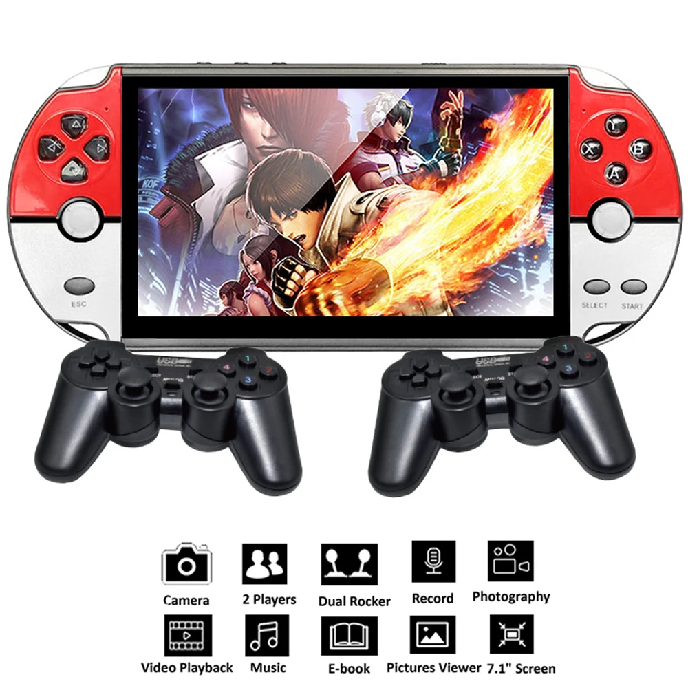 Ретро видео Игровая приставка 7 дюймов Портативный портативная игровая консоль