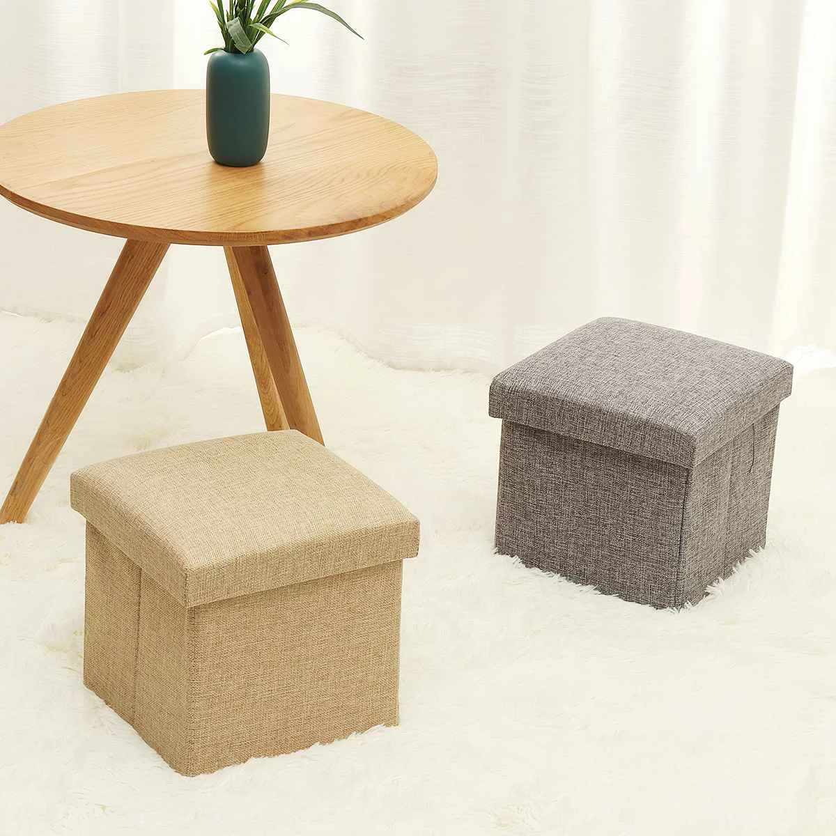 Табурет складной квадратный 25x25x25 см для хранения подставка ног дивана | Мебель