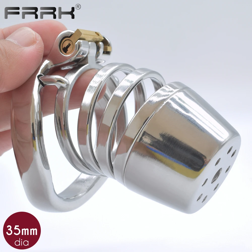 FRRK металлическая клетка верности Стальные Кольца для пениса закрытое мужское