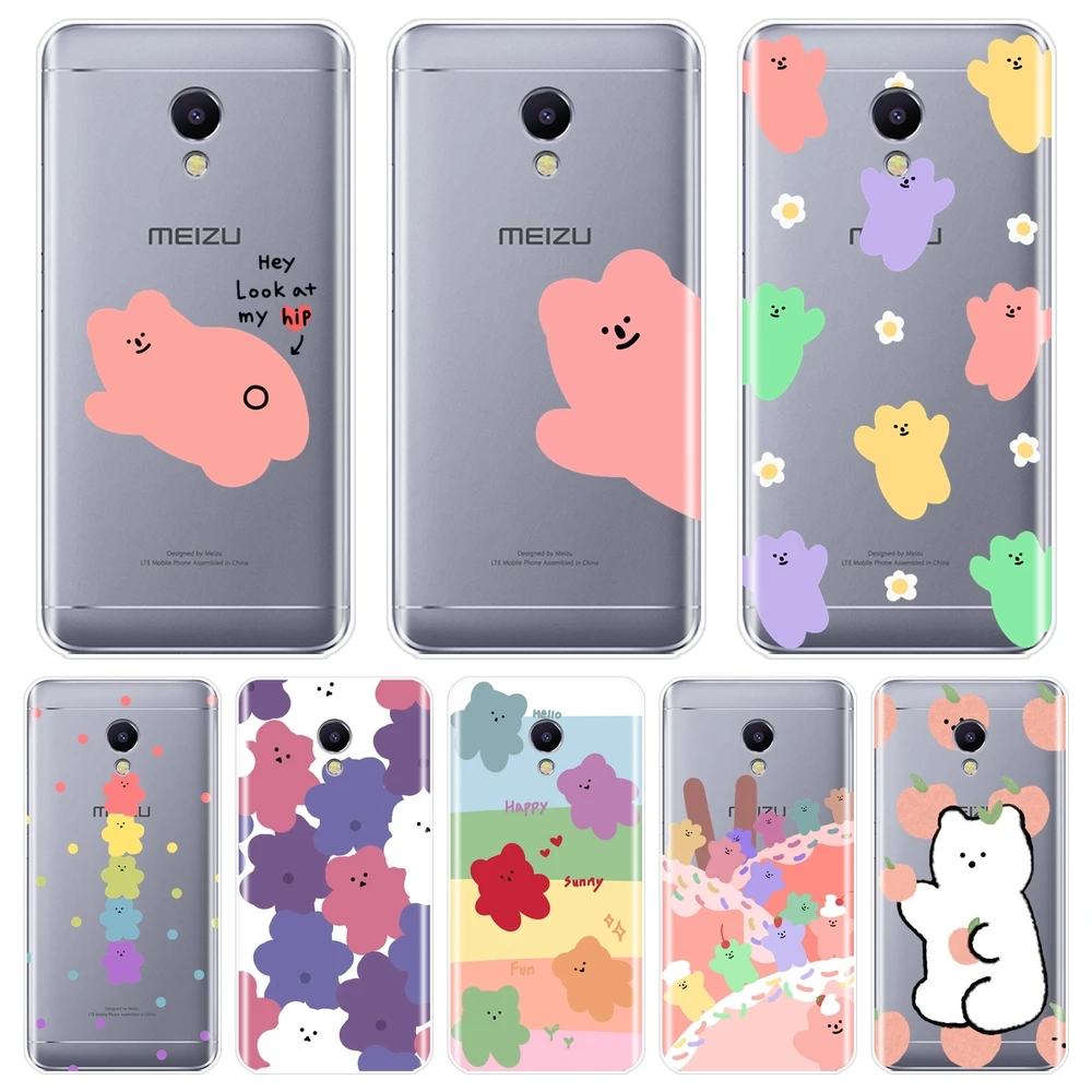 Задняя крышка для Meizu M2 M3 M3S M5 M5C M5S M6 M6S M6T мягкий силиконовый карамельный