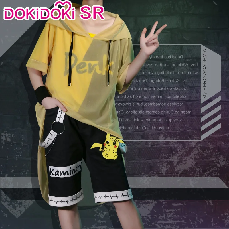DokiDoki SR Аниме Boku No Hero Академия косплей Kaminari Denki повседневная одежда моя геройская