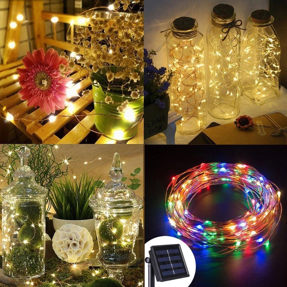 

Solar Powered String Lights Waterproof Fairy String Copper Wire Lights for Party/Patio/Garden/Yard/Wedding Decor Christmas Decor