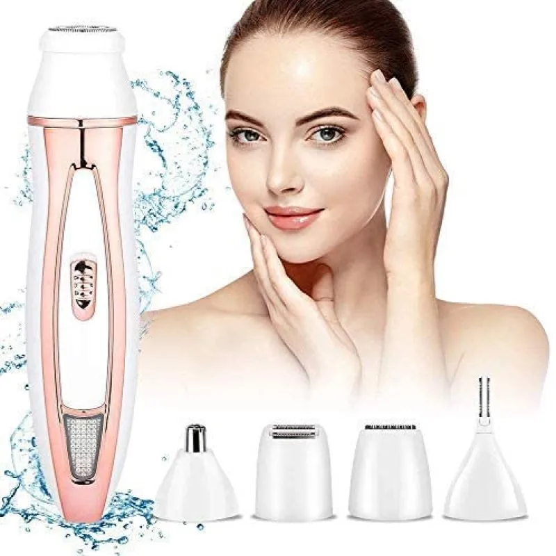 

Eyebrow Razors Facial Hair Remover 5-in-1 USB Rechargeable Waterpoof Painless Trimmer Electric Lady Epilator with5 Shavers Heads