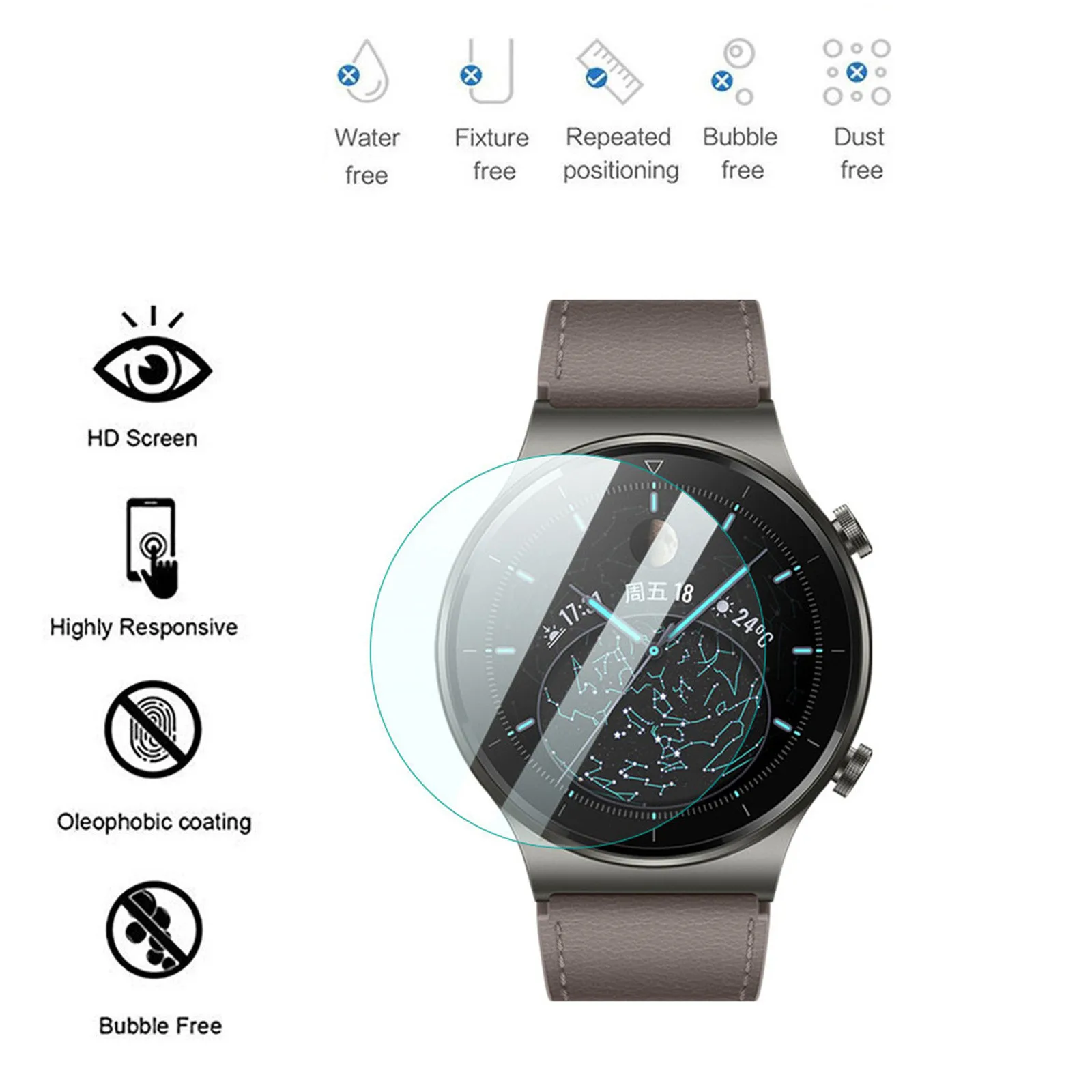 1/3/5 шт. Смарт часы из закаленного стекла Защитная пленка для Huawei Gt 2 Pro спортивные