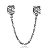 original 925 sterling silver silver water drop wave safety chain fit pandora women bracelet necklace diy jewelry