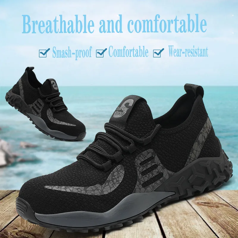 

Work safety shoes, anti-smashing and anti-stab building steel head indestructible shoes, outdoor sports shoes for men and women