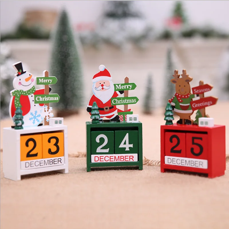 

Christmas Decorations Wooden Merry Christmas Advent Calendar for Home Noel Xmas 2022 New Year Gifts Santa Claus Ornament Navidad