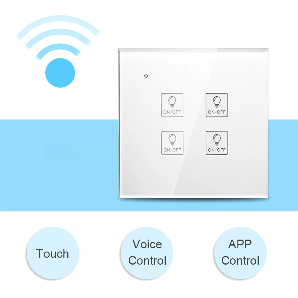 WiFi смарт настенный сенсорный светильник переключатель Голосовое управление
